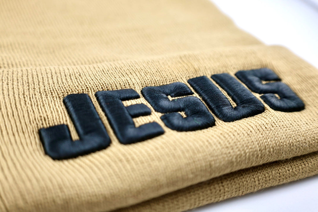 Beanie with "JESUS" Raised Embroidery