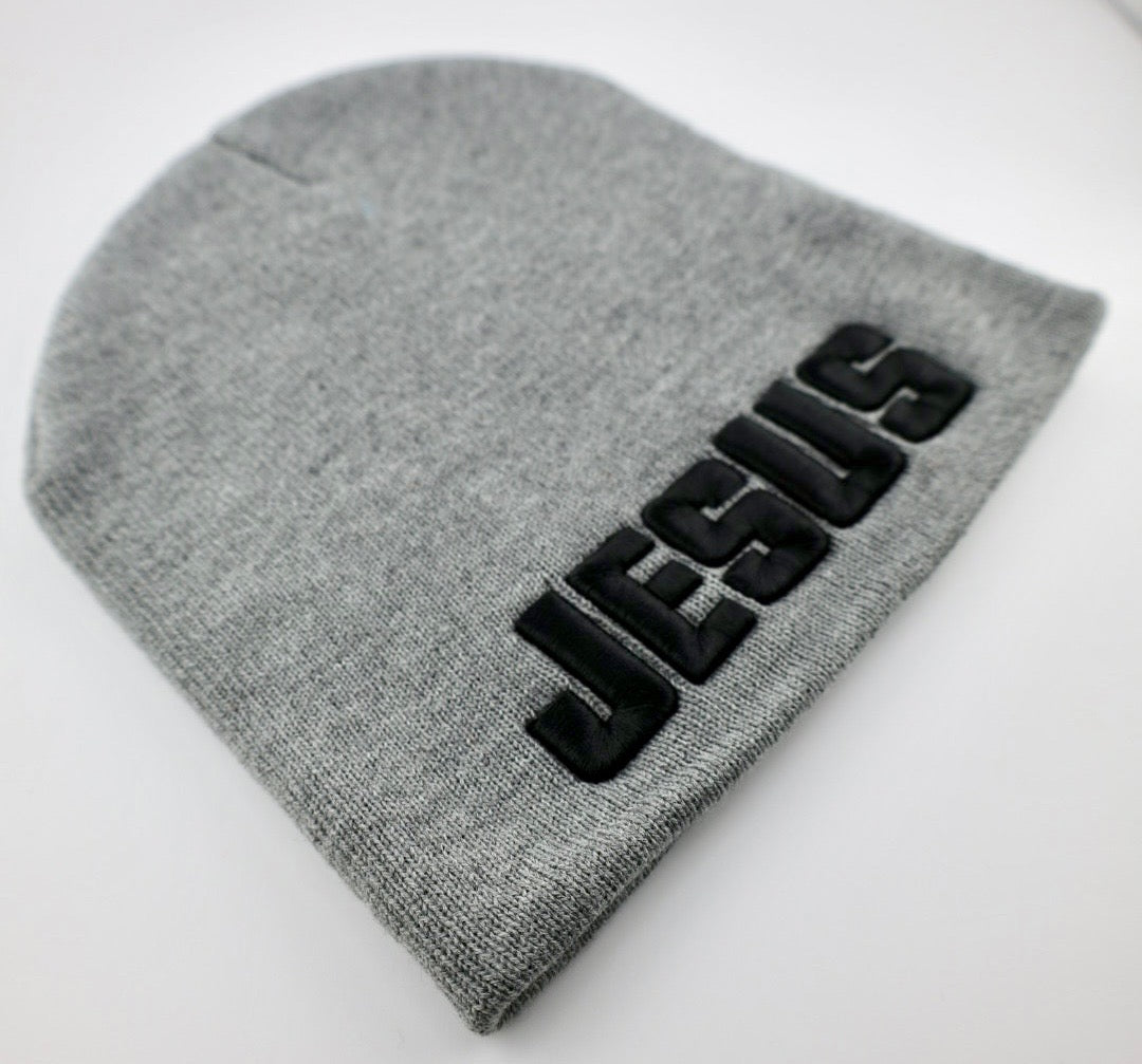 Beanie with "JESUS" Raised Embroidery